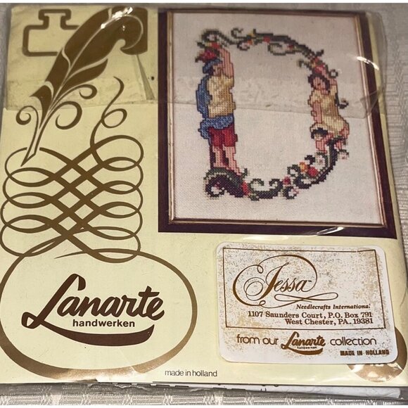 Vintage Lanarte Collection Letter D Counted Cross Stitch Sampler - Picture 1 of 3